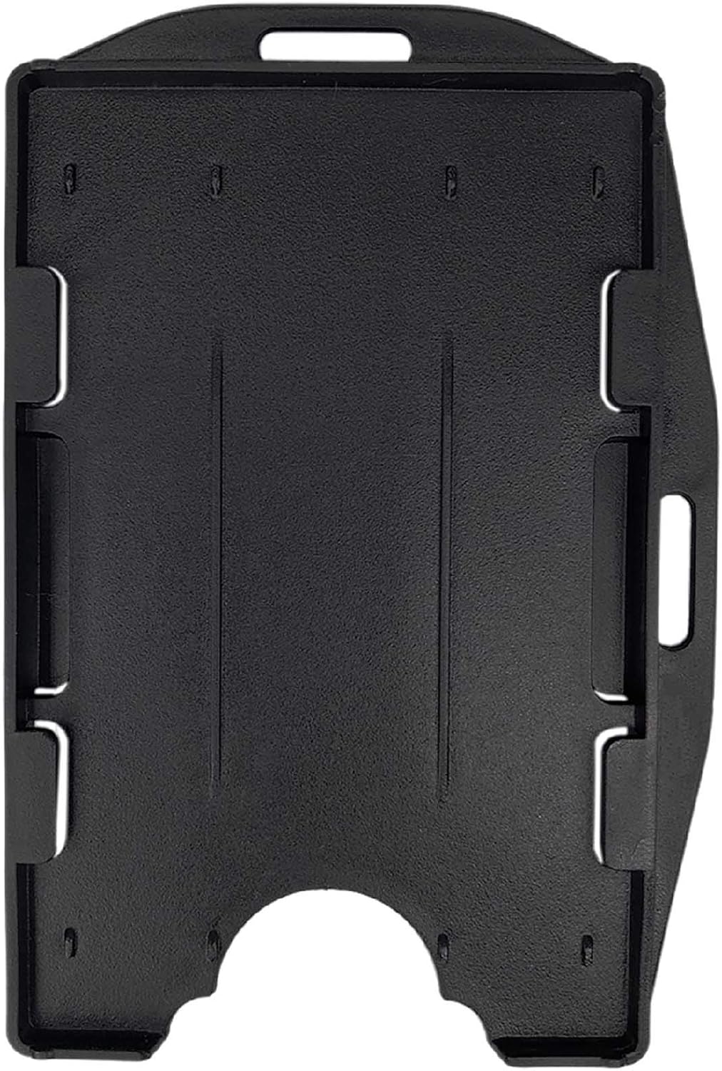 Fallen One 50 Pack Double Sided ID Badge Holders Hard Plastic Id Card Holder for Lanyard, Horizontal and Vertical Dual-Use, Hold 2 ID Cards