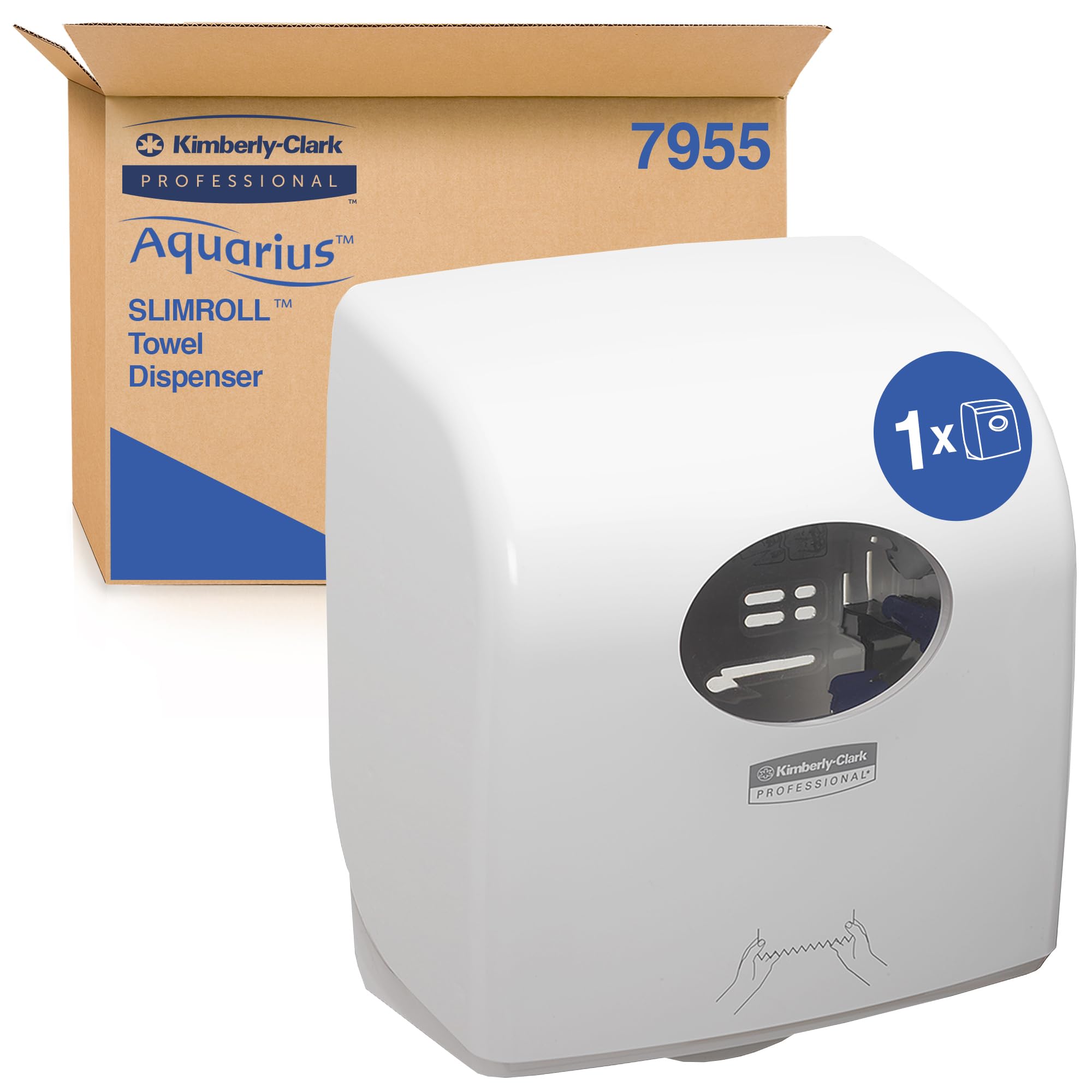 Aquarius White Slimroll Rolled Hand Towel Dispenser 7955
