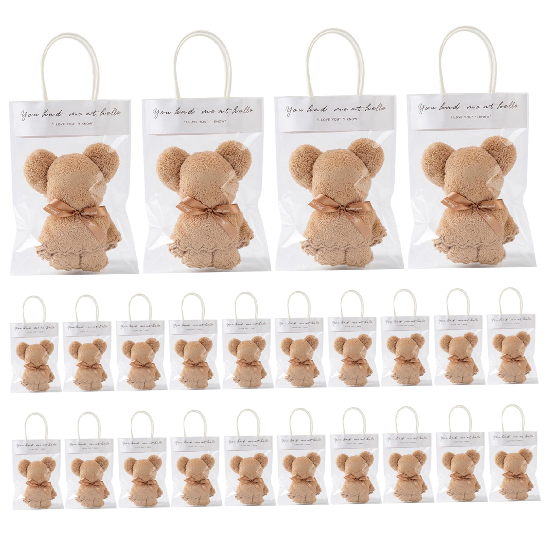 Toallitas de oso para recuerdos de baby shower, suaves paños de terciopelo coral para invitados