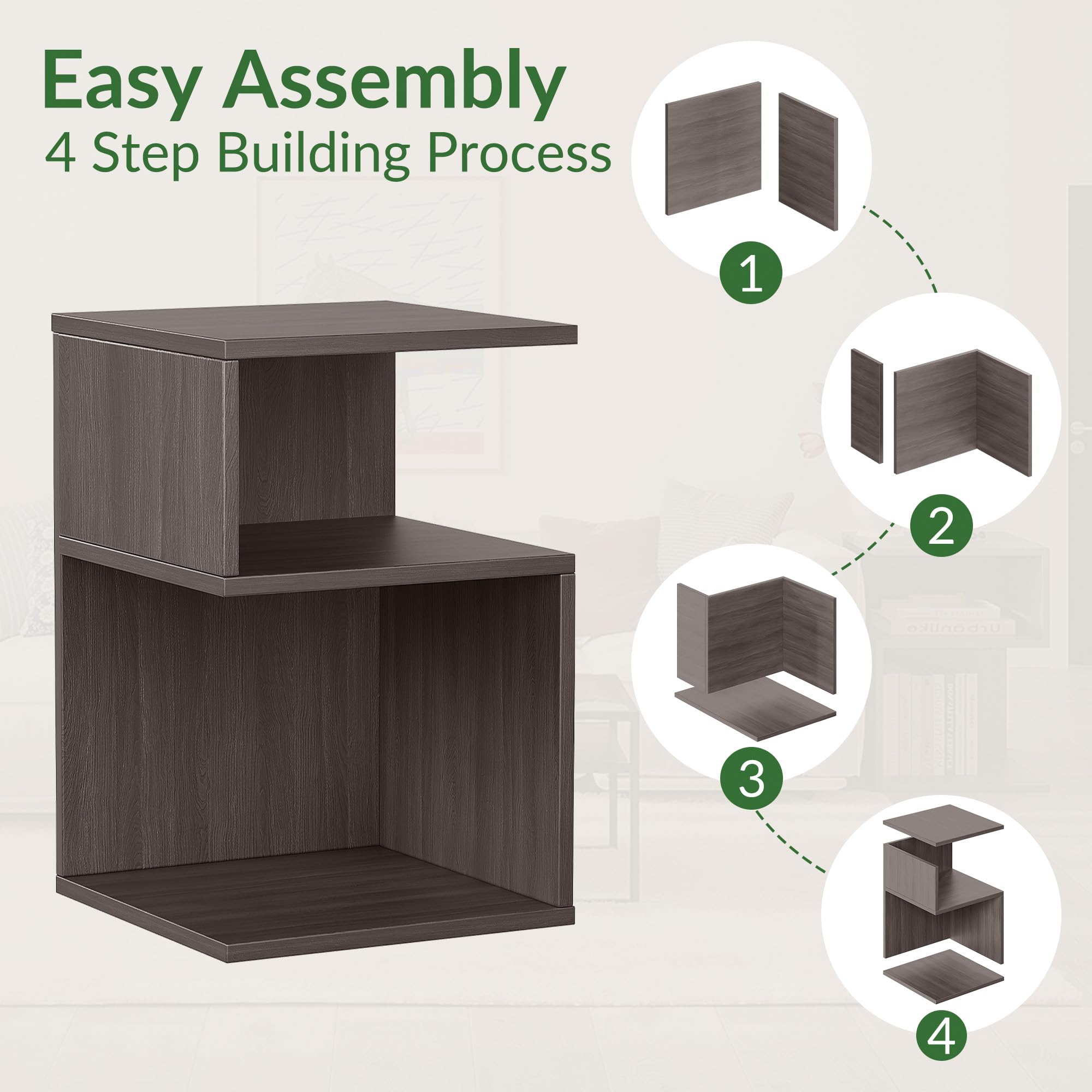 Amazon.com: ODIKA Tokyo S Flip Minimalist 3 Tier End Table