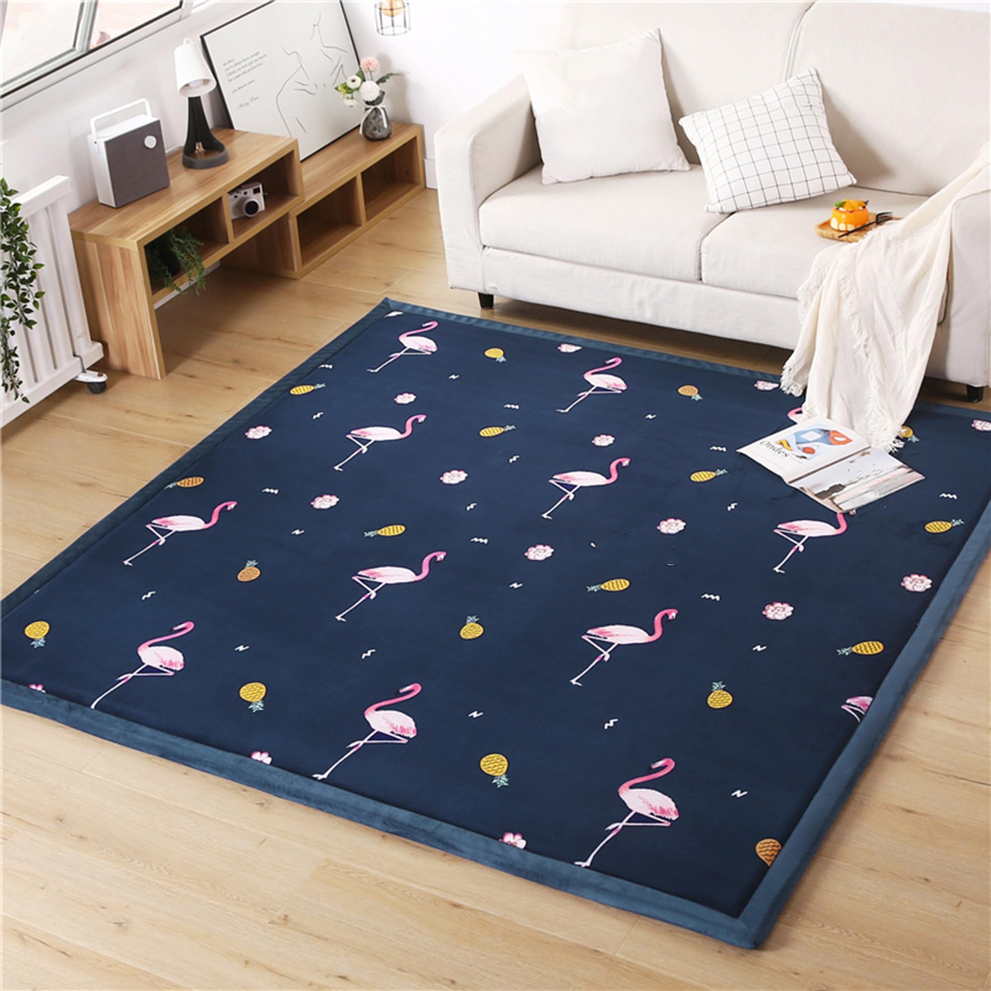 Grand tapis en peluche de salon confortable et durable Style 8