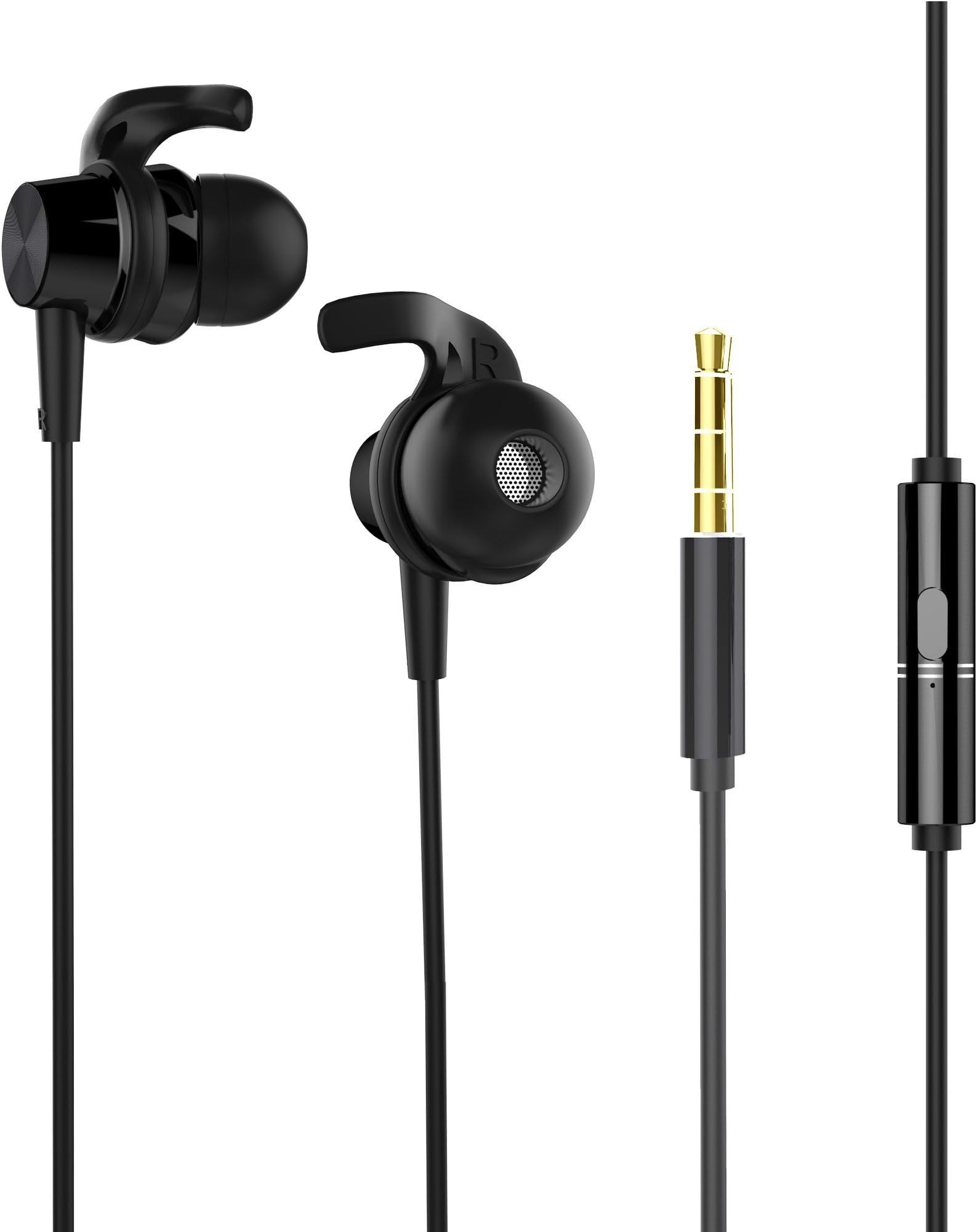 TZY In Ear Headphones with Mic Wired Earbuds with Microphone Black