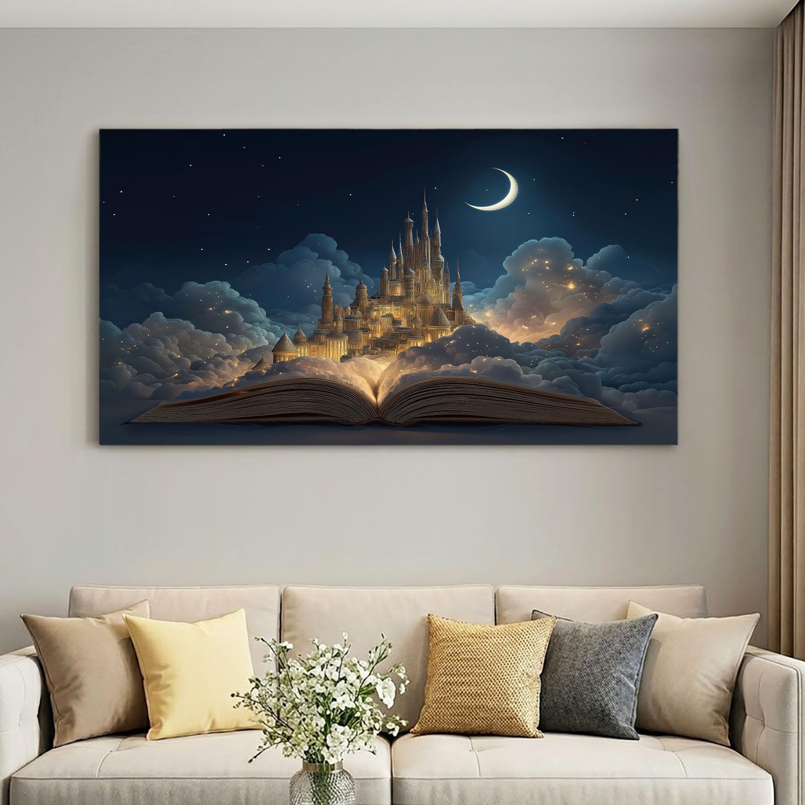 Fantasy - Lienzo decorativo para pared, 160 x 80 cm, color negro