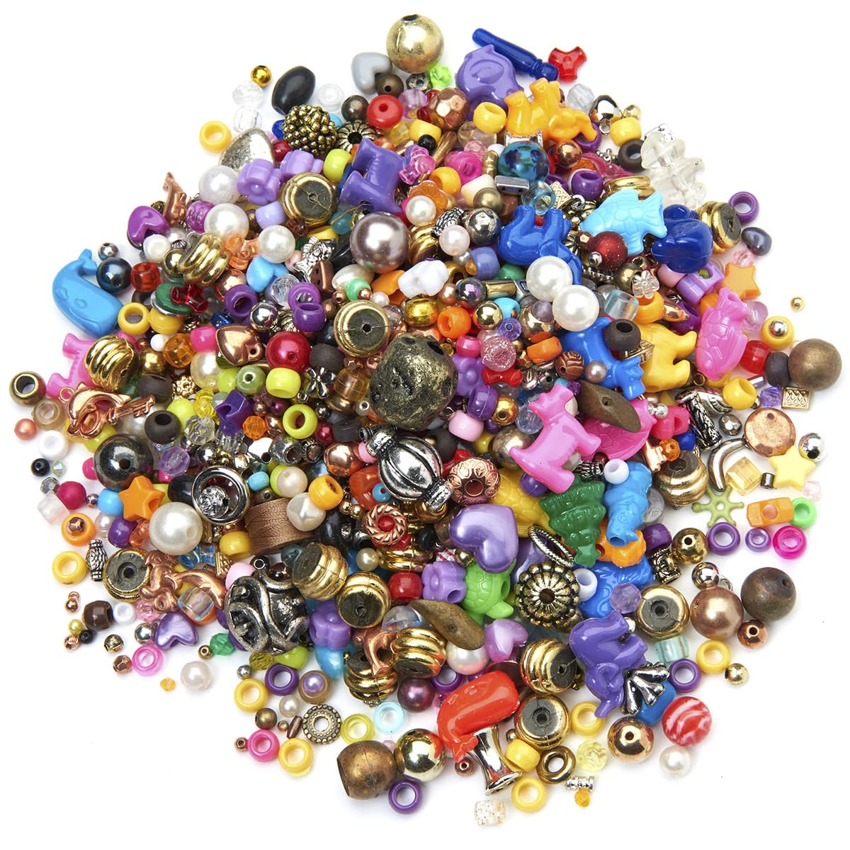 Nasco 9718093 Bucket O' Beads and Charms Art Craft Kit