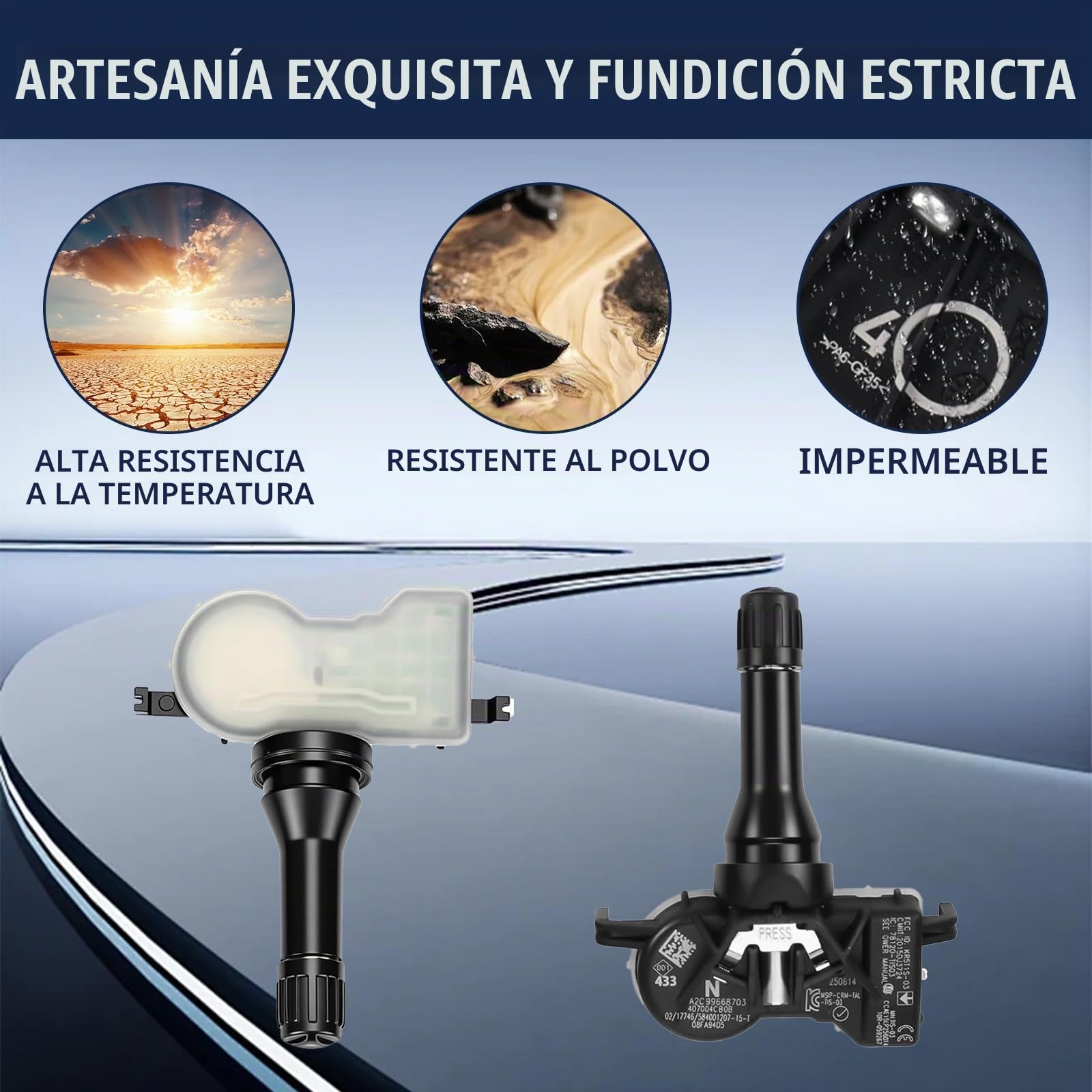 4 Sensores de Presión, Compatible con Renault, control preciso de presión de neumáticos, Compatible con Espace V, Kadjar, Megane IV, Scenic IV, Talisman, Plug & Play para 407004CB0A/407004CB0B