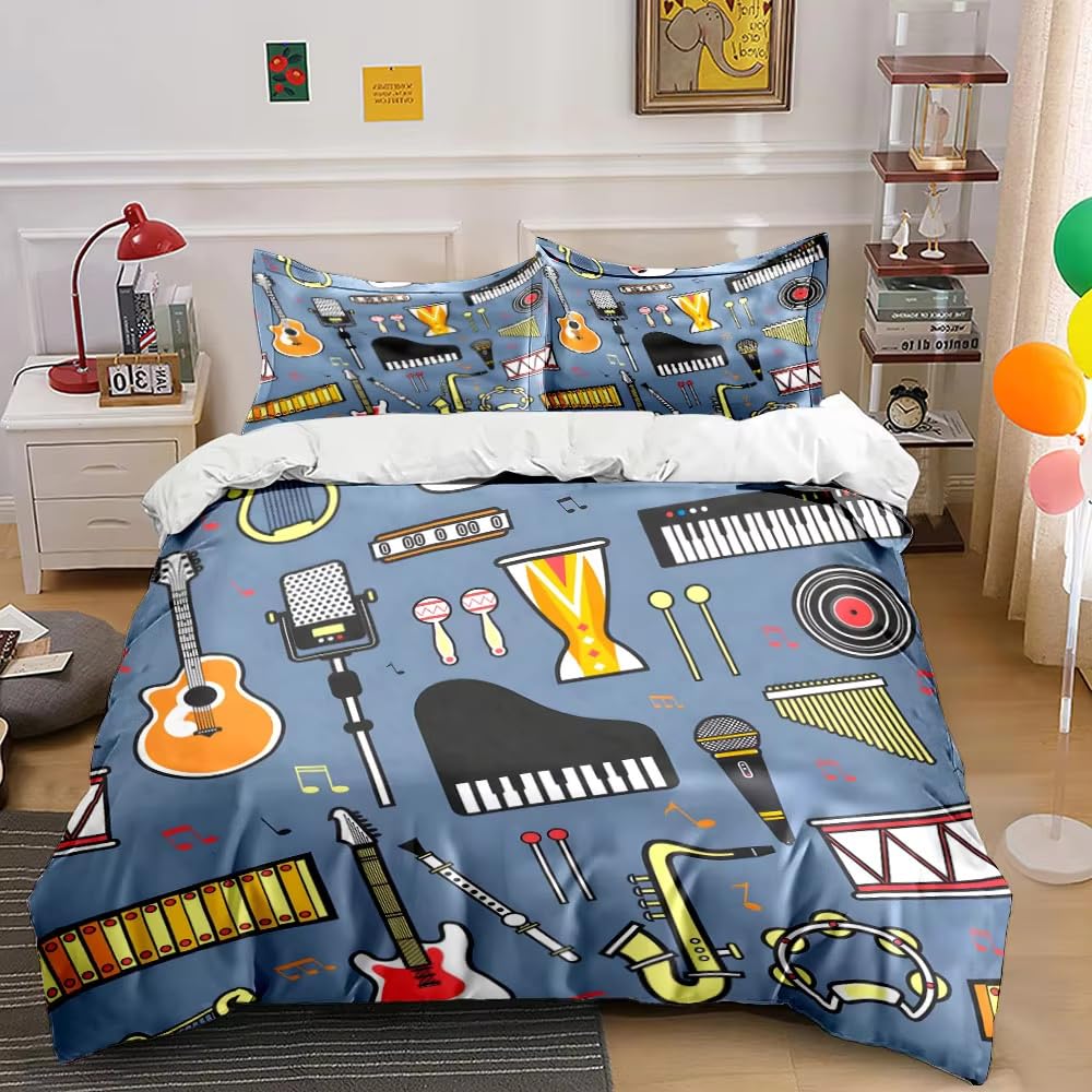 Housse de Couette 2 Personnes en Microfibre Douce et Respirante