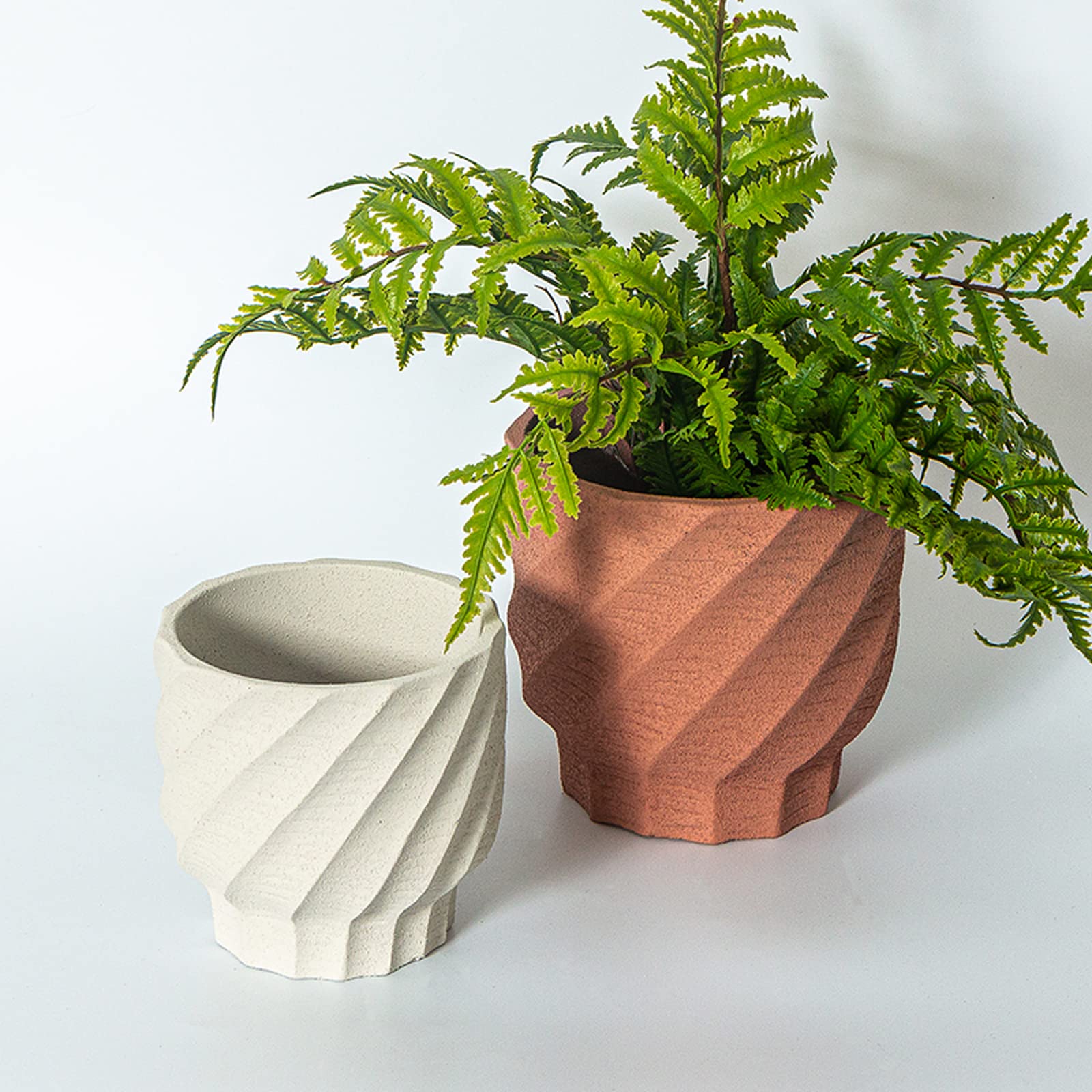 Vasi da Giardino Vaso da Fiori in Cemento con Motivo vorticoso, vasi da Fiori da 4/5/6 Pollici Vaso Decorativo Moderno con Foro di drenaggio per Desktop Domestico