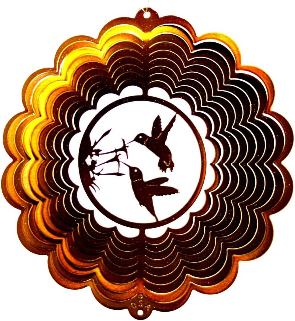 Dakota Steel Art 12" Hummingbird Double Wind Spinner - Copper Starlight