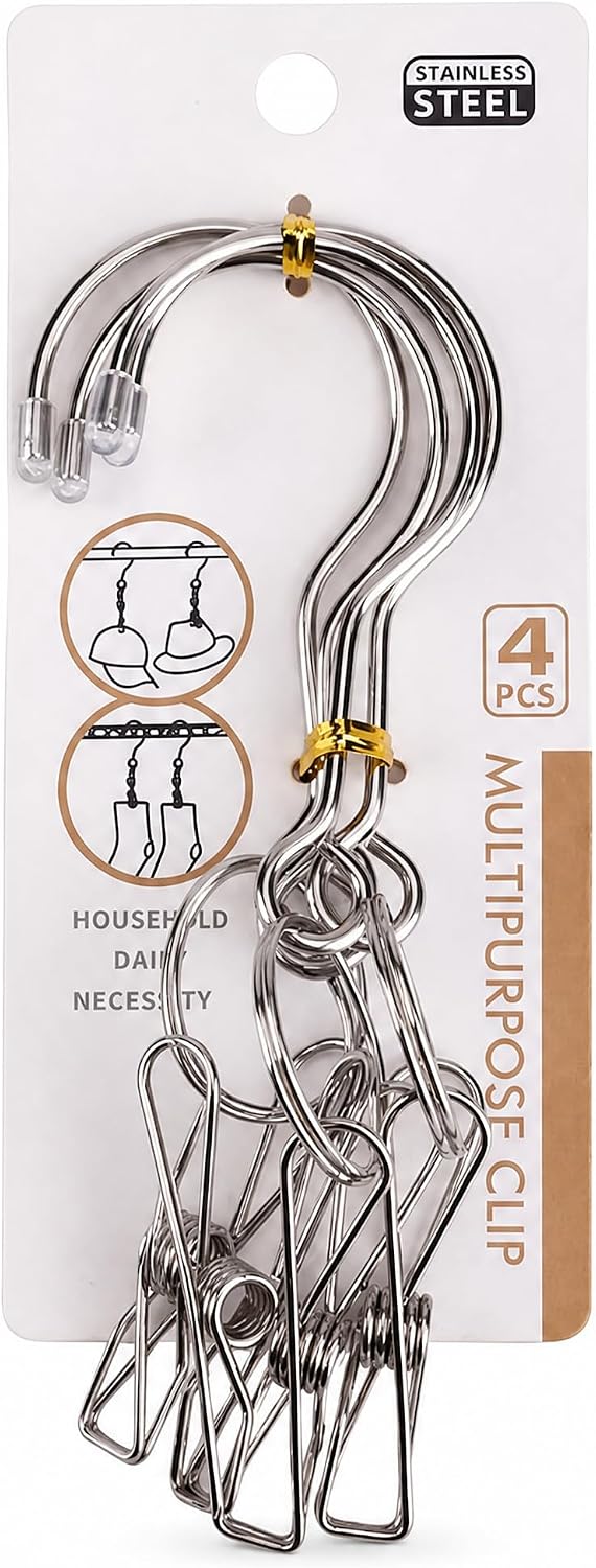 Clothes Hanger Clips, Foldable Metal