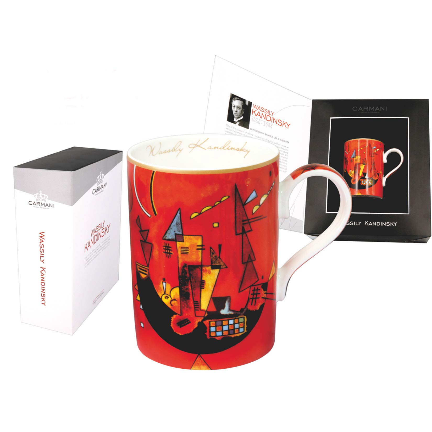 Tea Mug, Perfect Ceramic, fine Bone China, Coffee Cups with Wassily Kandinsky with and Against 400 ml