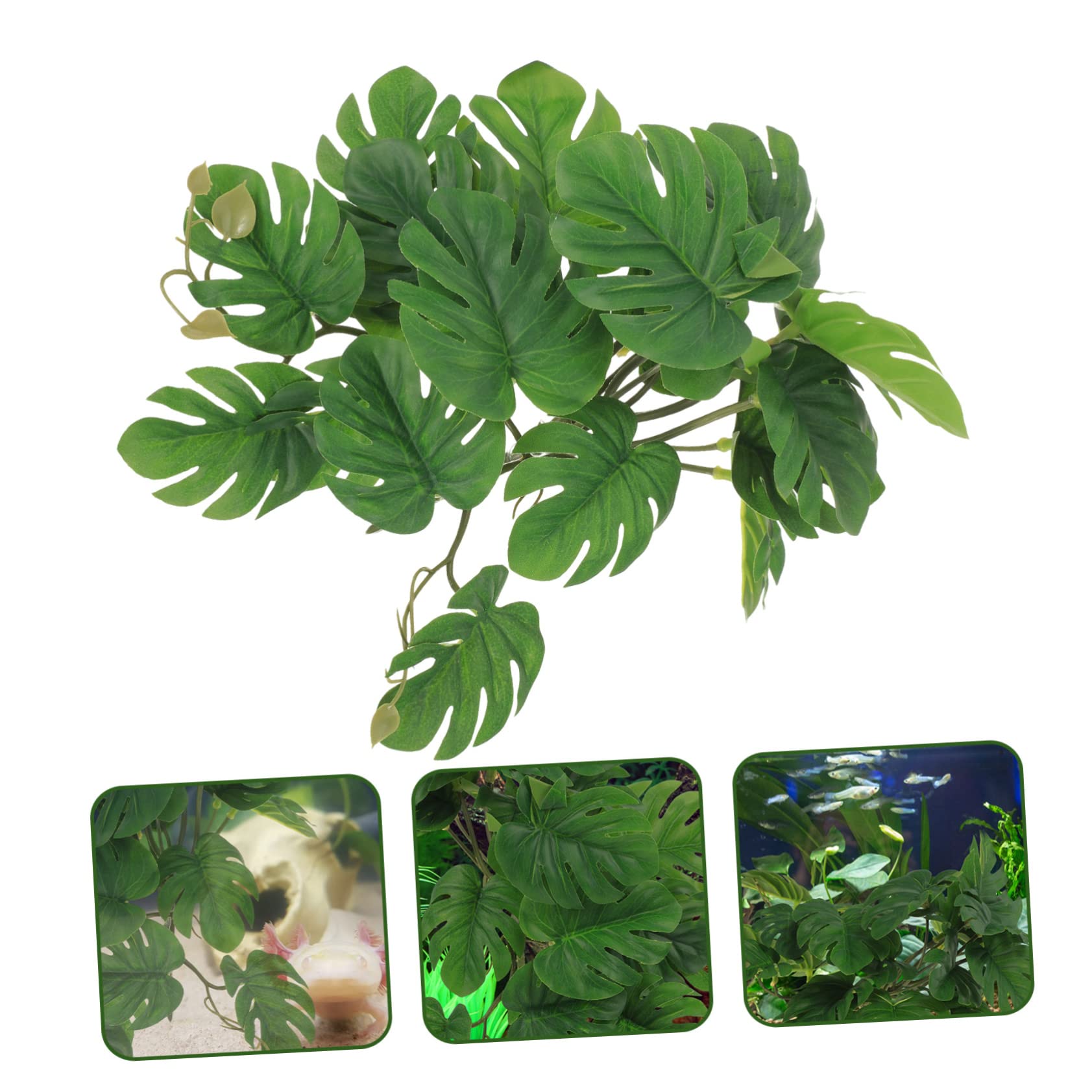HANABASS 4stücke Terrarium Künstliche Pflanze Dekoration Simulierte Pflanzen Für Reptilien-Tanks Aquarium Und Heimdeko Pflanzenornamente Für Geckos Und Von Monstera