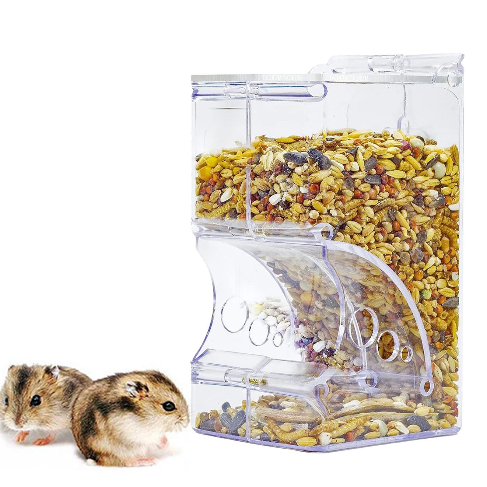 4X Mangiatoie per Criceti, Stazione di Alimentazione in Acrilico Trasparente, Ciotola per Cibo Ml, Piccolo Dispenser per Ricci, Porcelli, 6 Pezzi