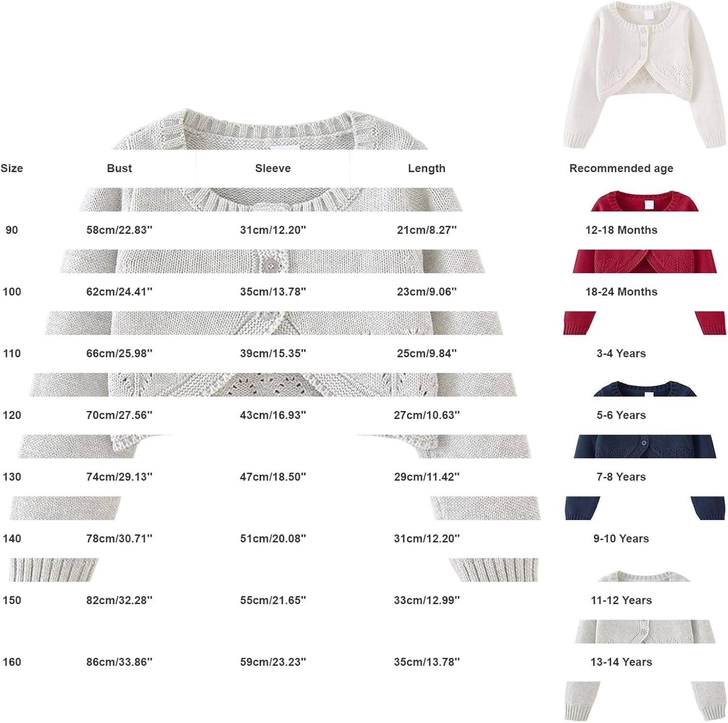 Kids Girls Cable Knit Sweater Cardigan Girls' Long Sleeve Cropped Button Front Sweater Cute Shawl for Layering Over Outerwear