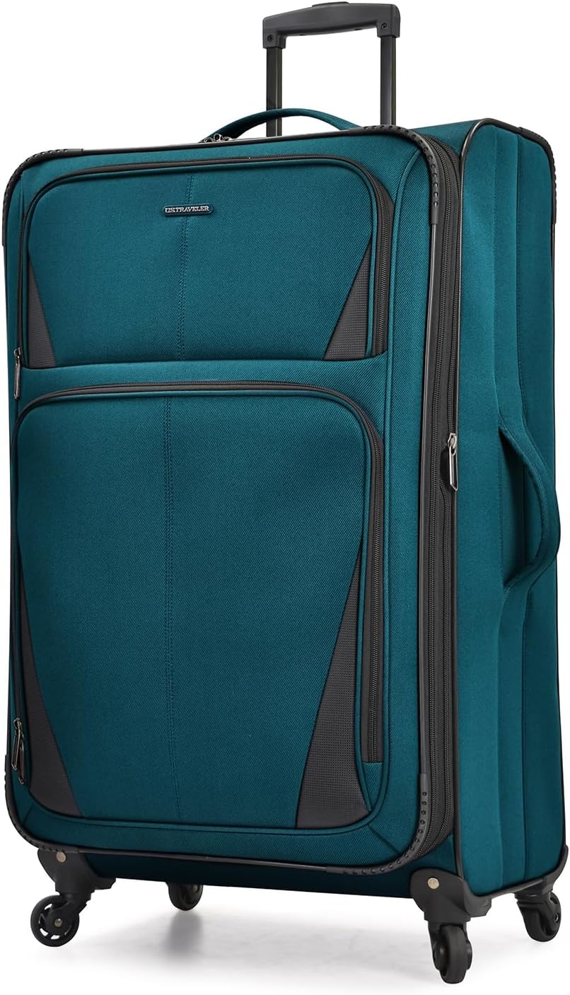 Aviron Bay Expandable Softside Luggage with Spinner Wheels, Teal, 30-Inch, US08125E31