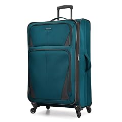 U S Traveler Aviron Bay Expandable Softside Luggage with Spinner Wheels Teal 30-Inch US08125E31