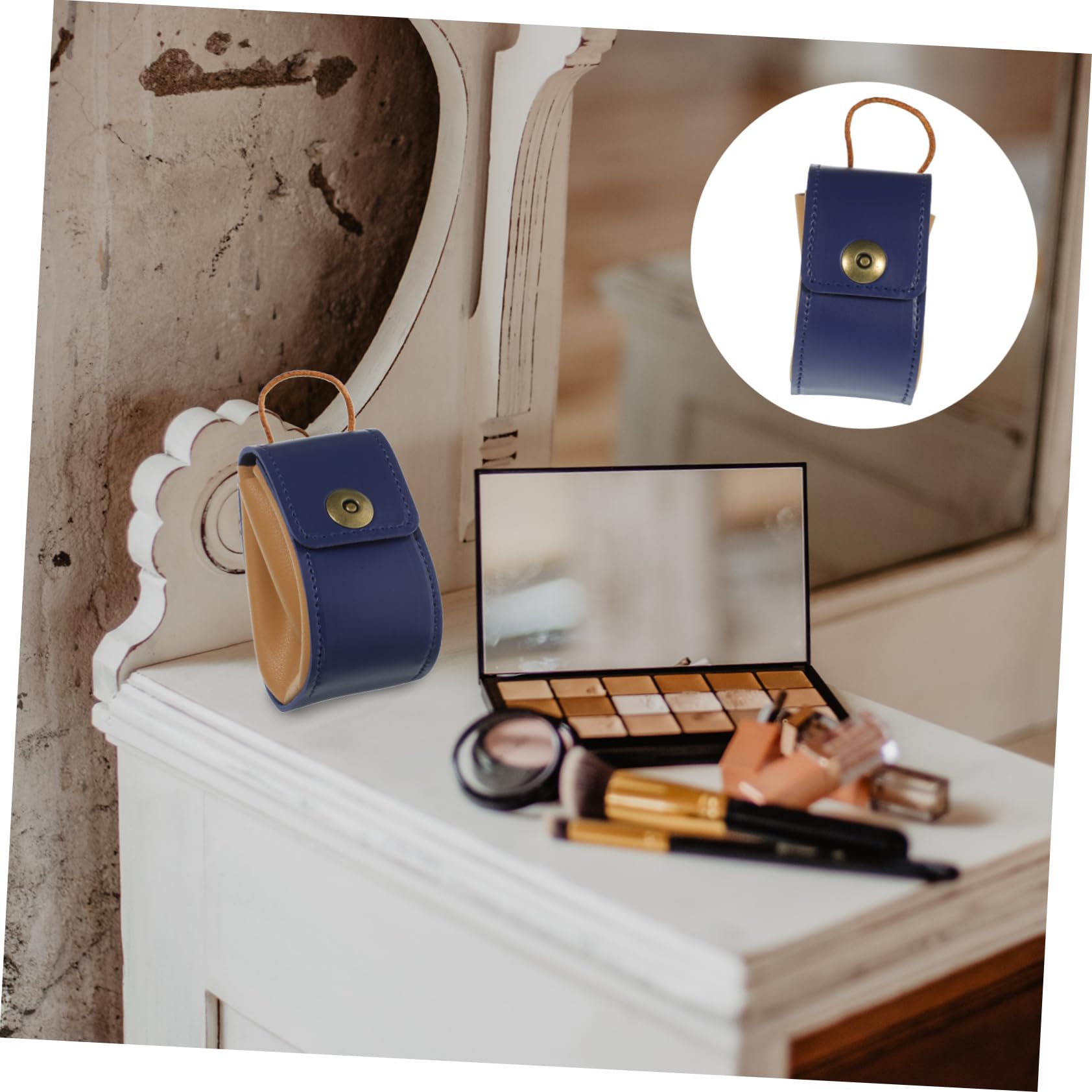 TOPBATHY 5 Pièces de Rangement Bleu de Rangement de Jouets dés Portable dés Jeu Pochette Rangement Pochette de Rangement à dés résistant à l'usure étui à dés Cuir Blue