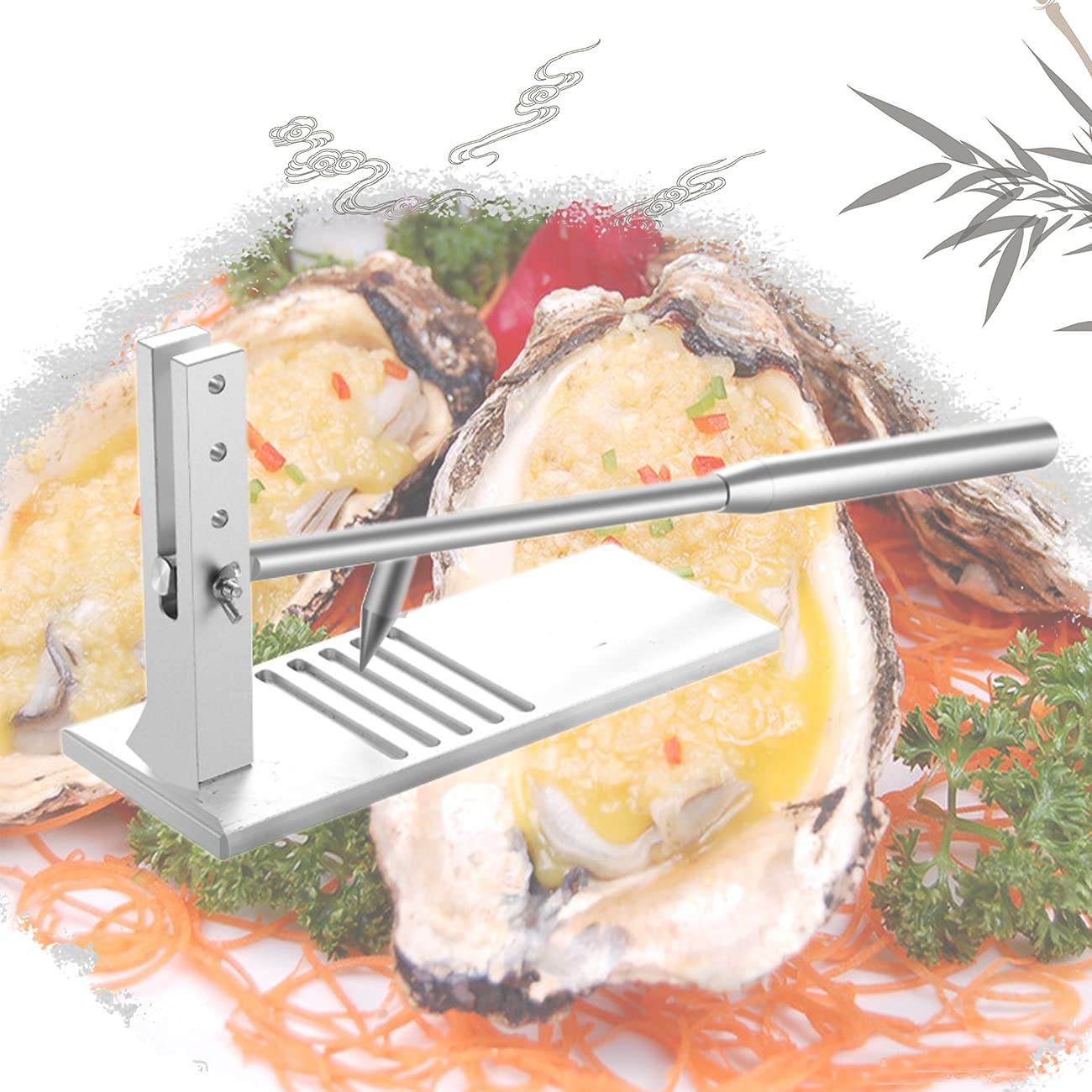Oyster Shucker in Acciaio Inossidabile, Apri ostriche antiruggine, con Impugnatura Antiscivolo, Posizione Regolabile, per Ristorante, Hotel, supermercato, Negozi di Pesce