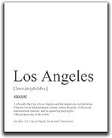 Vista 1 de Los Angeles Wall Decor - 8x10" UNFRAMED Print - Definition Of 'Los Angeles' California Black & White Typography Wall Art - LA Gifts And Souvenirs