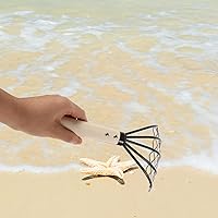 Vista 9 de DOITOOL 2 rastrillos de almejas, garras de acero de 10.2 pulgadas con red de malla, rastrillo de jardín, rastrillo de playa portátil para excavar