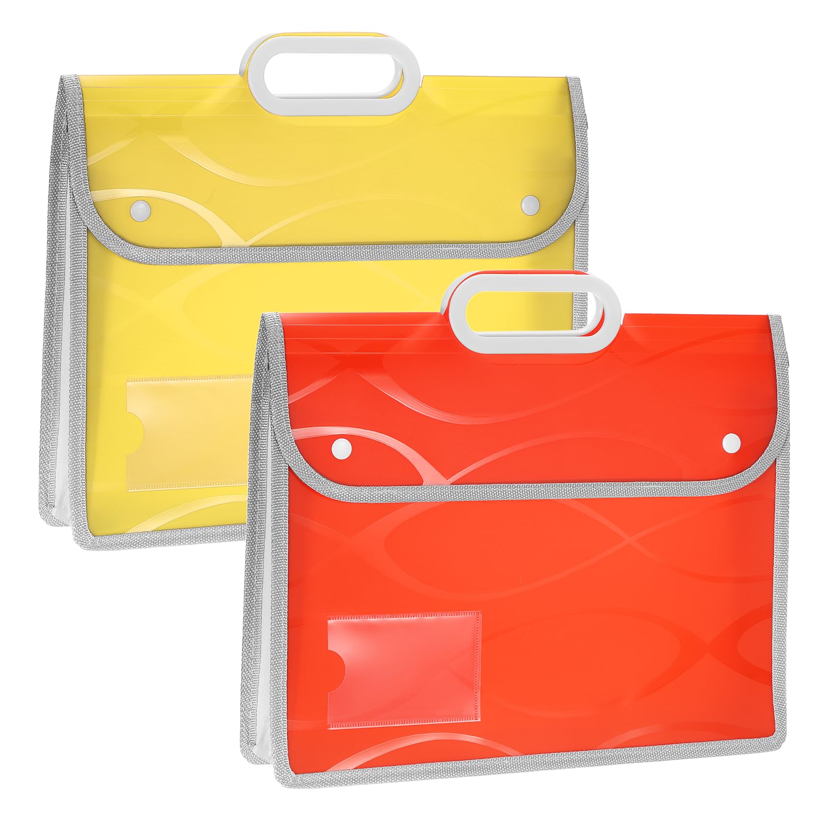 YOKIVE 2 Pack A4 Plastic File Folder with Handle, Yellow/Orange