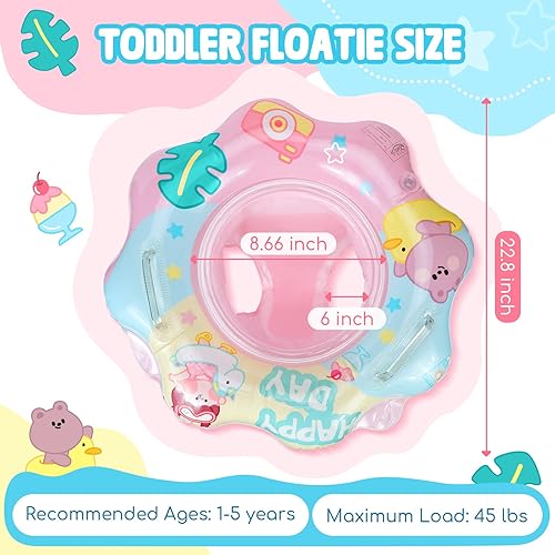 Miniatura 3 de Biange Flotador de piscina para bebés flotadores de natación con asiento de seguridad y asas flotadores de natación para bebés de 6 a 36 meses