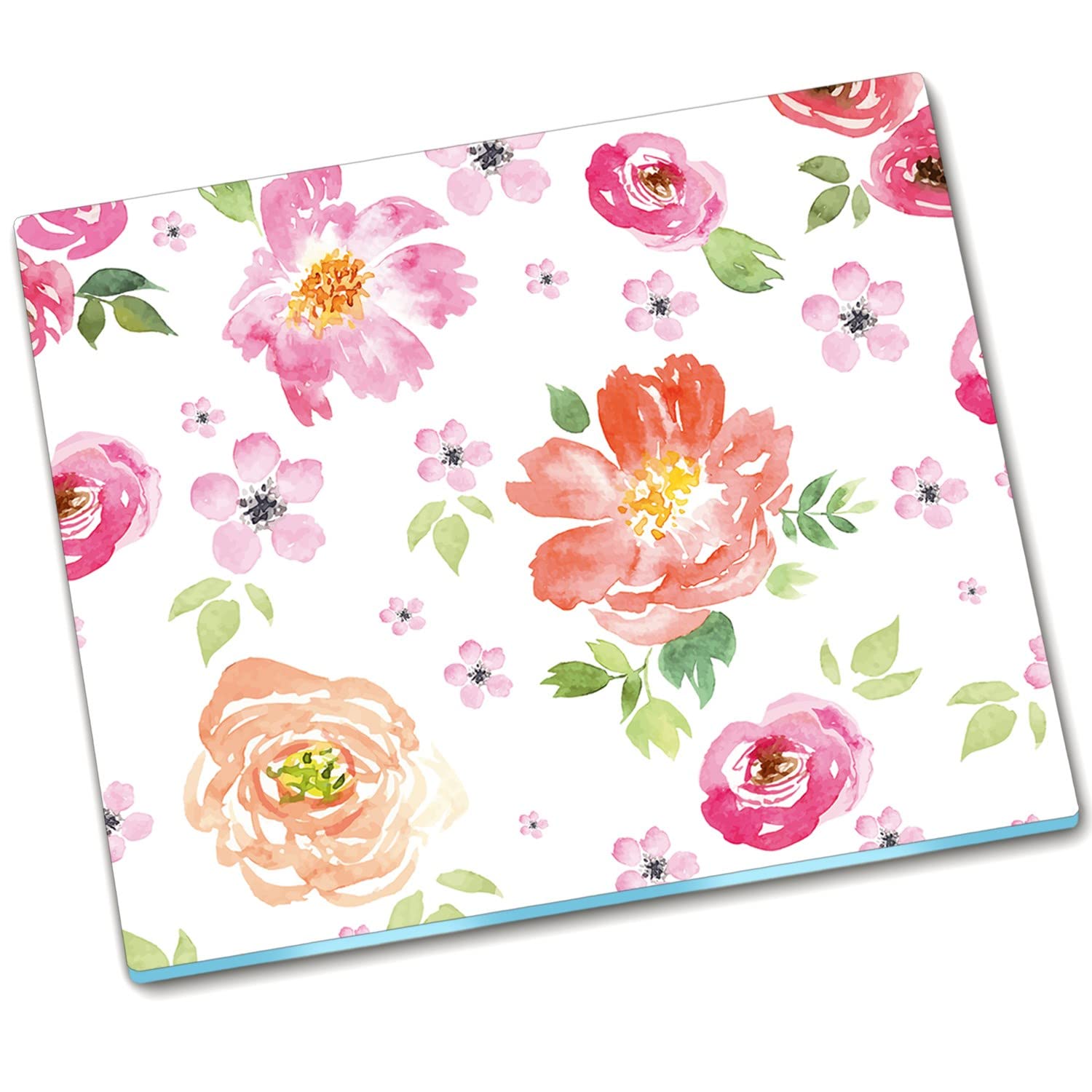 Plaque de protection en verre de sécurité décor fleur aquarelle