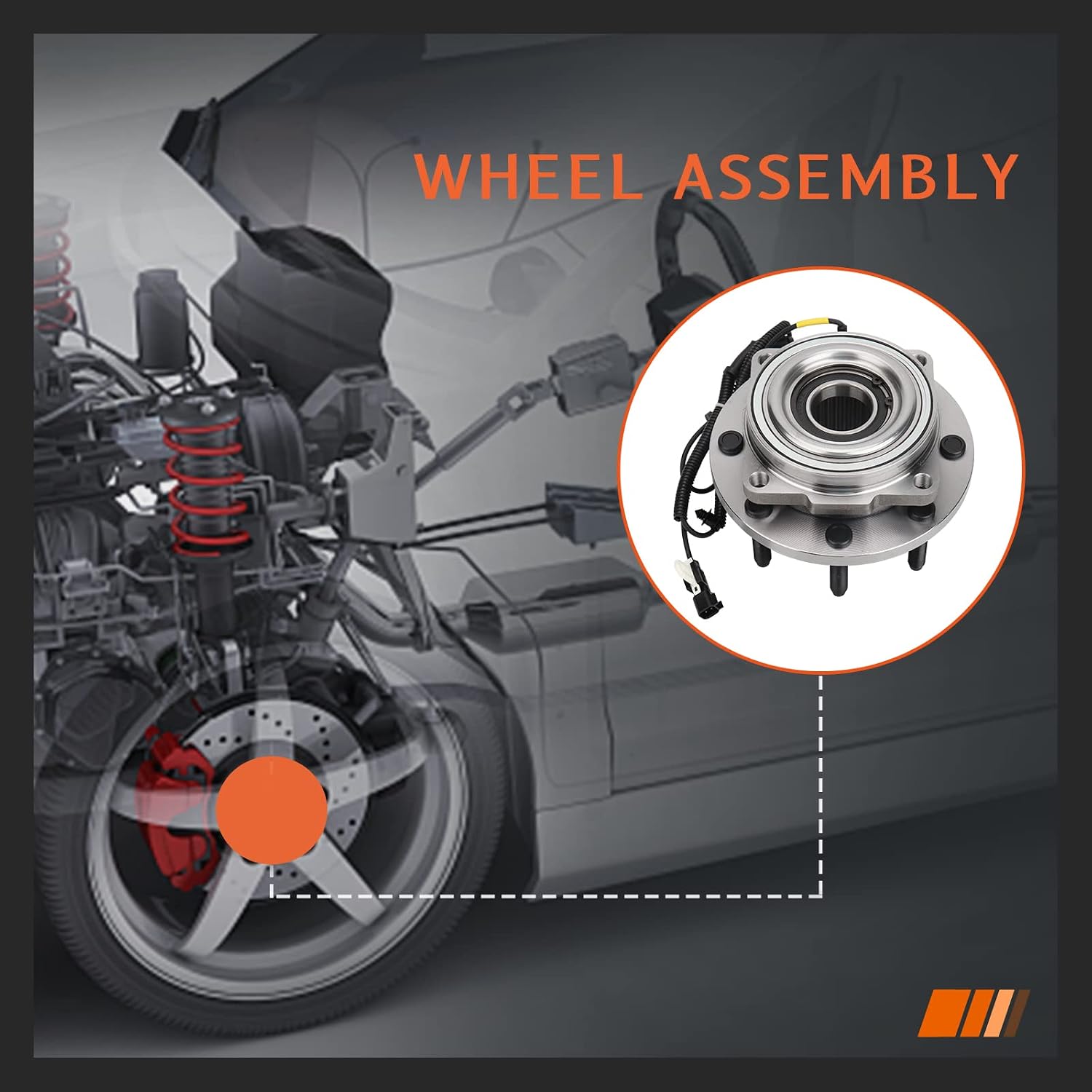 4WD SRW 515130 Front Wheel Hubs & Bearing Assembly for 2011 2012 2013 2014 2015 2016 Ford F350 F-250 Super Duty 8 Lug w/ABS