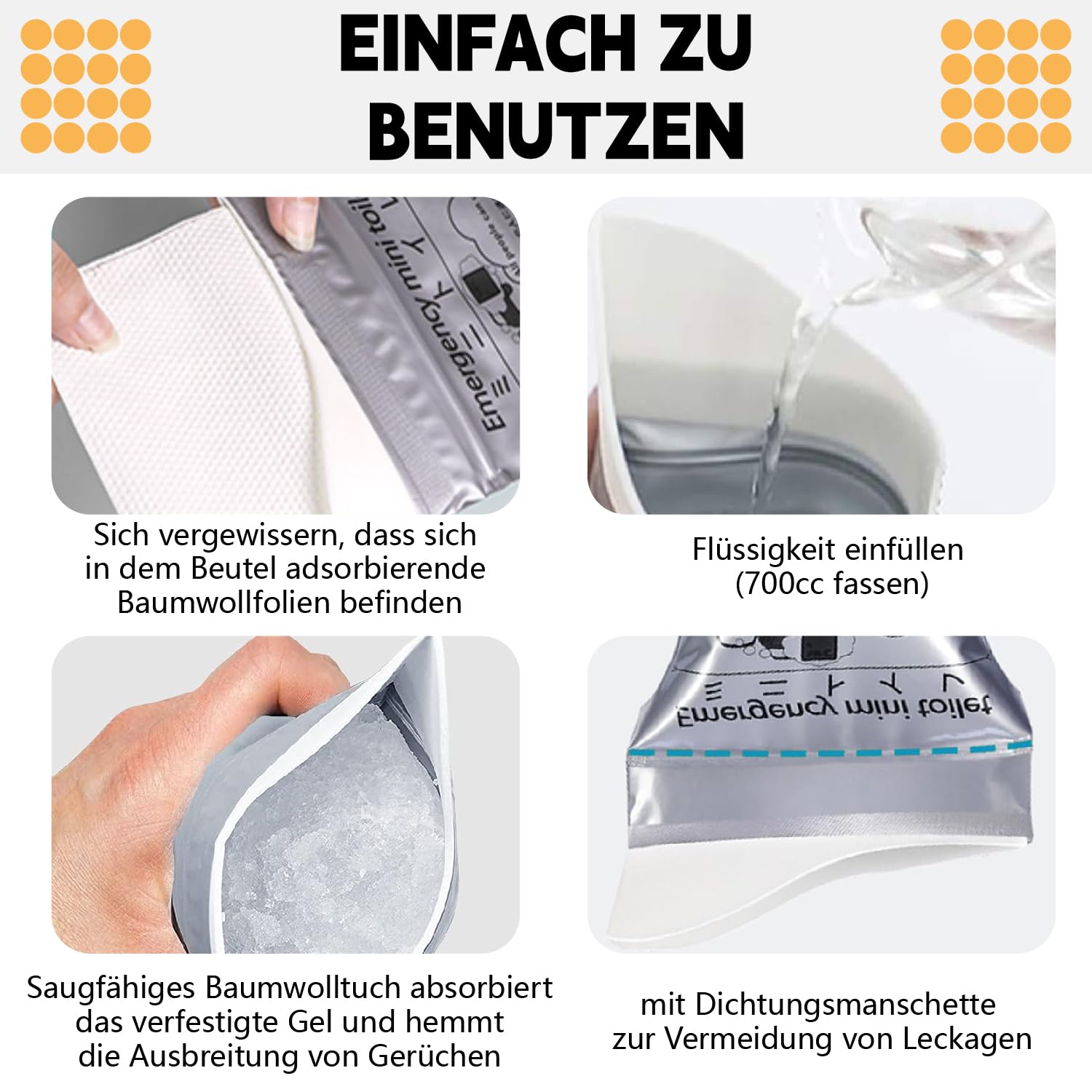 12 pezzi Sacco Urina 700ml,Borse Confezioni Toilette,Disposable Urine Bag,Sacchetti Vomito da Viaggio,Orinatoi Pipì WC Borse per Campeggio,Toilette da Viaggio per Donne,WC Portatile per Uomini