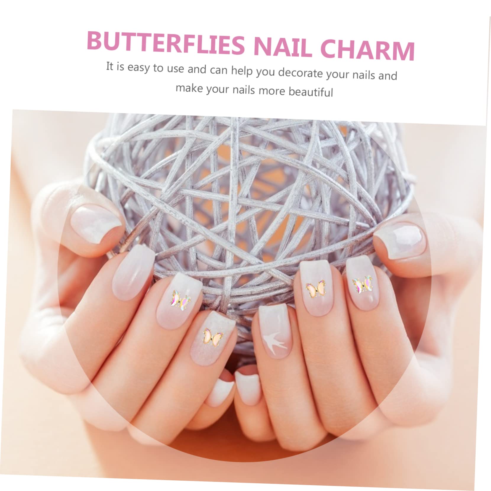 Beavorty 60 Pezzi Farfalla Gioielli Per Unghie Nail Art Charms Decorazioni Per Unghie Per Arte Del Chiodo Chiodo Ciondola I Fascini Nail Art Strass Farfalle Nail Art Fascino Zircone