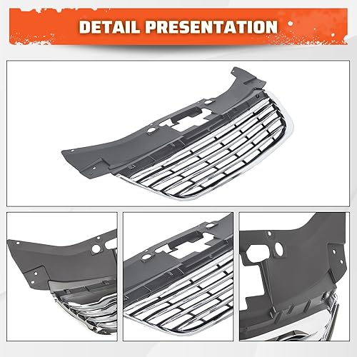 Miniatura 4 de ECOTRIC Parrilla delantera compatible con Chrysler 200 Sedan 68082050AE CH1200353 2011-2014 Parachoques superior del radiador parrilla del capó del