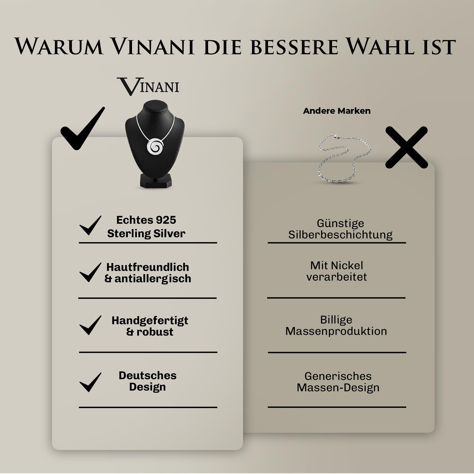 Vinani Spirale Anhänger gebürstet mit Schlangenkette aus 925 Silber ASR | Edler Spiralen-Anhänger aus 925 Sterling Silber, gebürstet, nickelfrei, anlaufgeschützt und mit Schlangenkette aus Italien.
