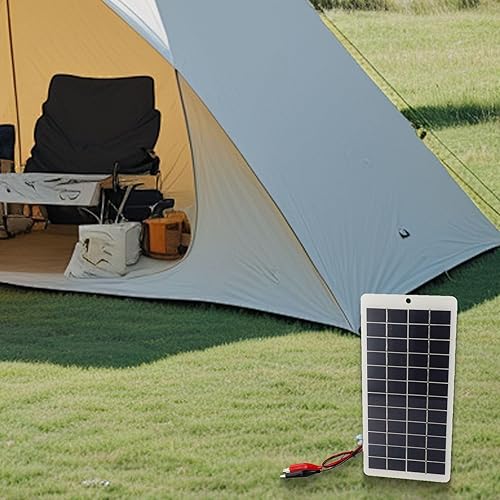 Miniatura 7 de 10W 12V Portable Polycrystalline Solar Panel for 9-12V Battery Charging, Lightweight Outdoor Camping Hiking Garden Lighting Use with Clip