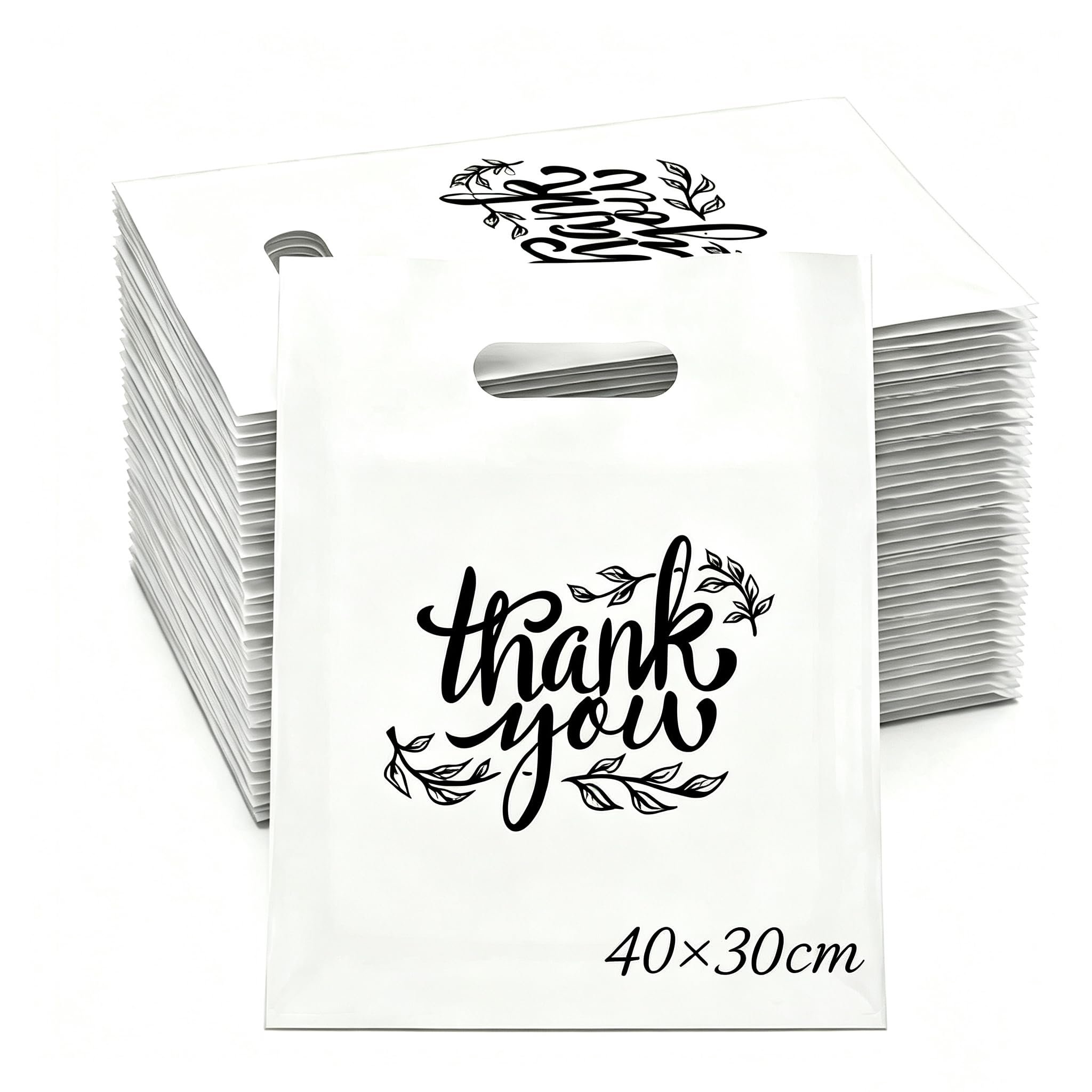 100Pcs Bulk Thank You Gift Bags for Business Retail Party Jewellery 40x30cm — image 1