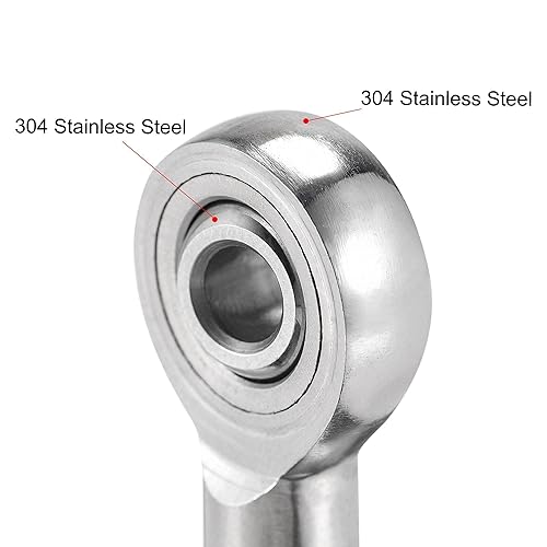 Miniatura 4 de uxcell SSI6TK Rod End Bearings 6mm Bore Stainless Steel M6x1 Female Thread Right Hand 2pcs