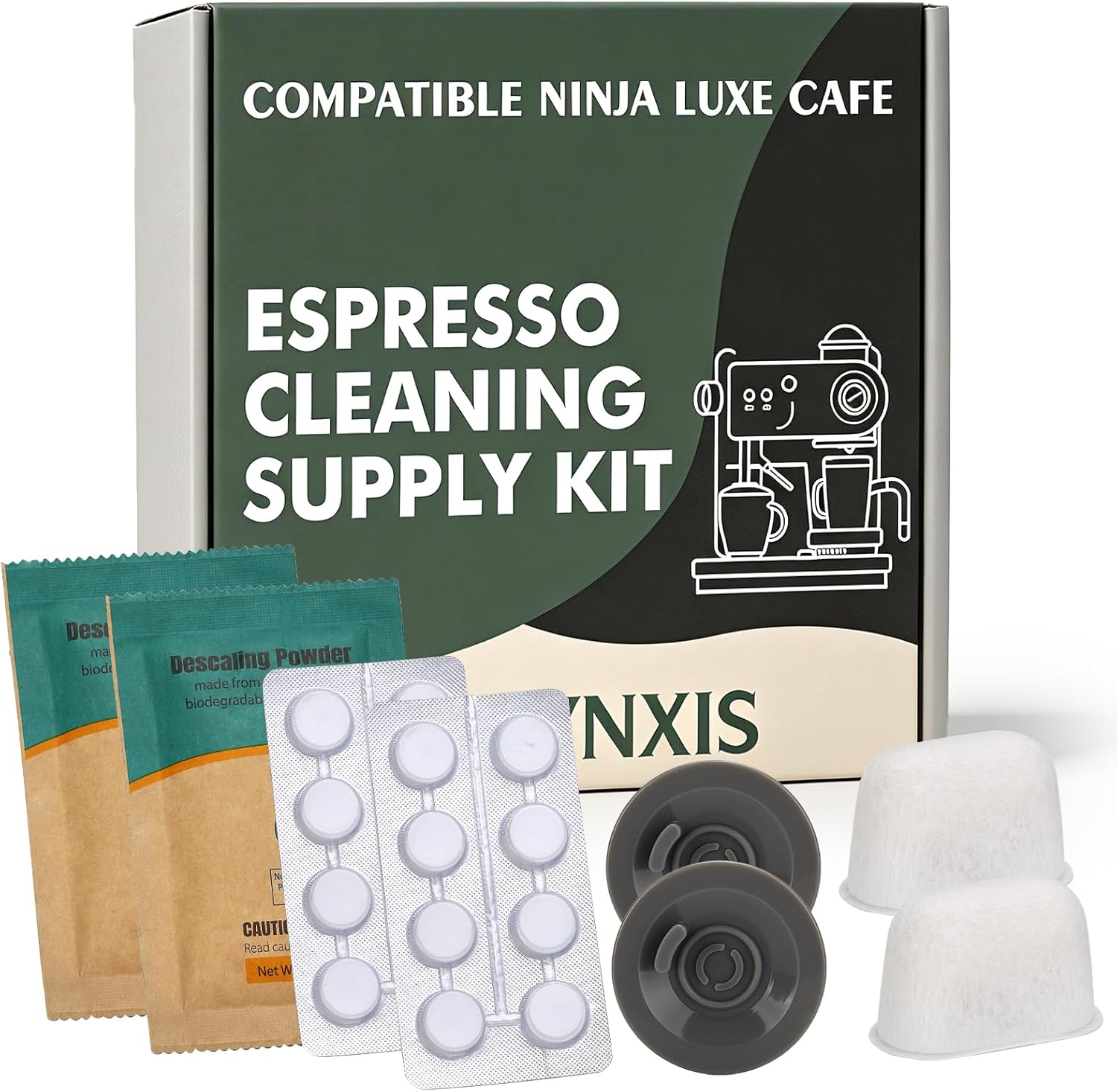 Espresso Accessories Kit for Ninja Luxe Cafe, Espresso Disc Cleaning Tablets Descale Packets for Ninja Espresso ES601 ES701