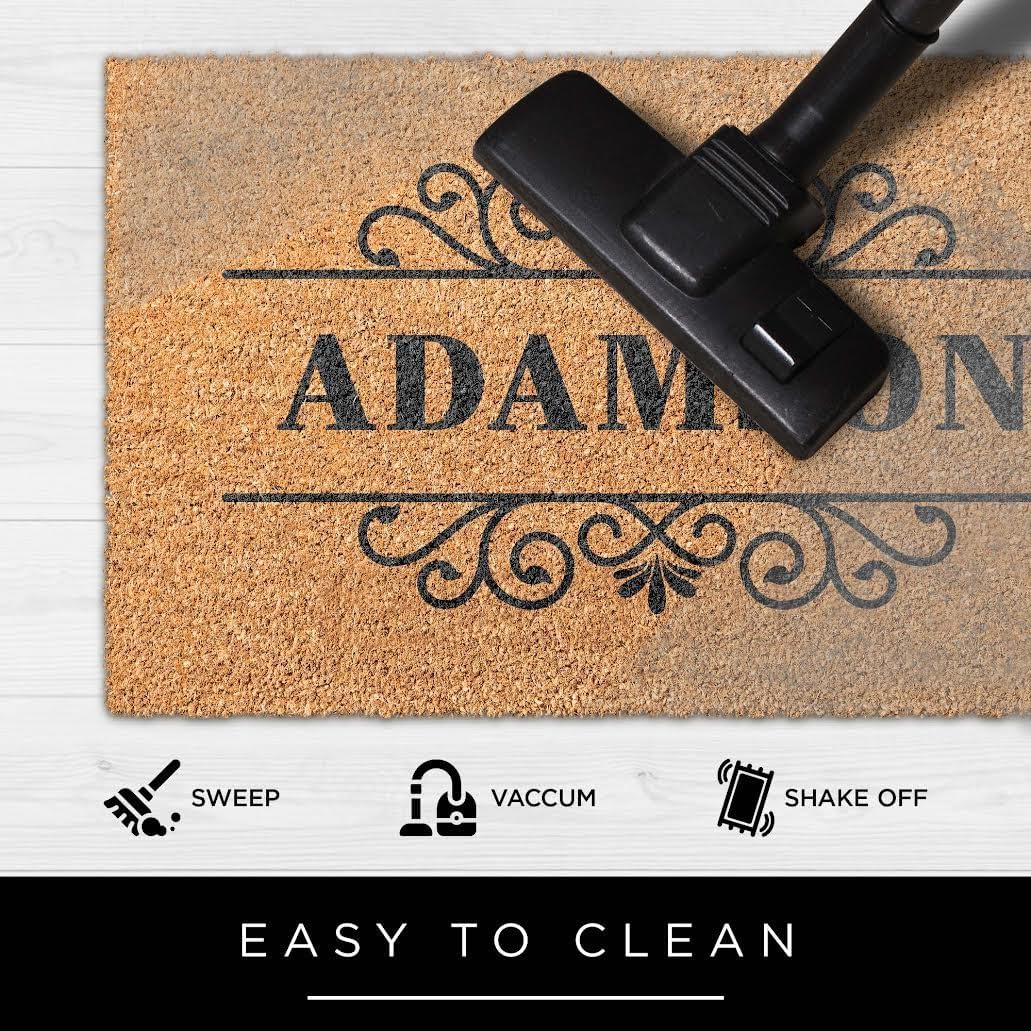 My Sign Center Door Mat, Personalized Doormat, Custom Welcome for Front Door, Indoor/Outdoor Coir, Housewarming Gift, Heavy Duty Slip Resistant Backing, Made in The USA