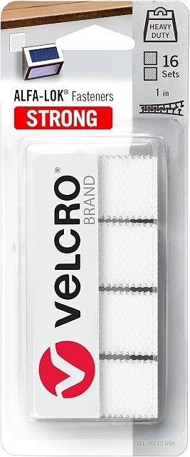 VELCRO Brand Toll Tag Adhesive Mounting Squares | Mount Transponders on Car Windshield | 16 Sets Snap-Lock Fasteners, 1 in | Water and UV Resistant with Super Strong Holding Power, White