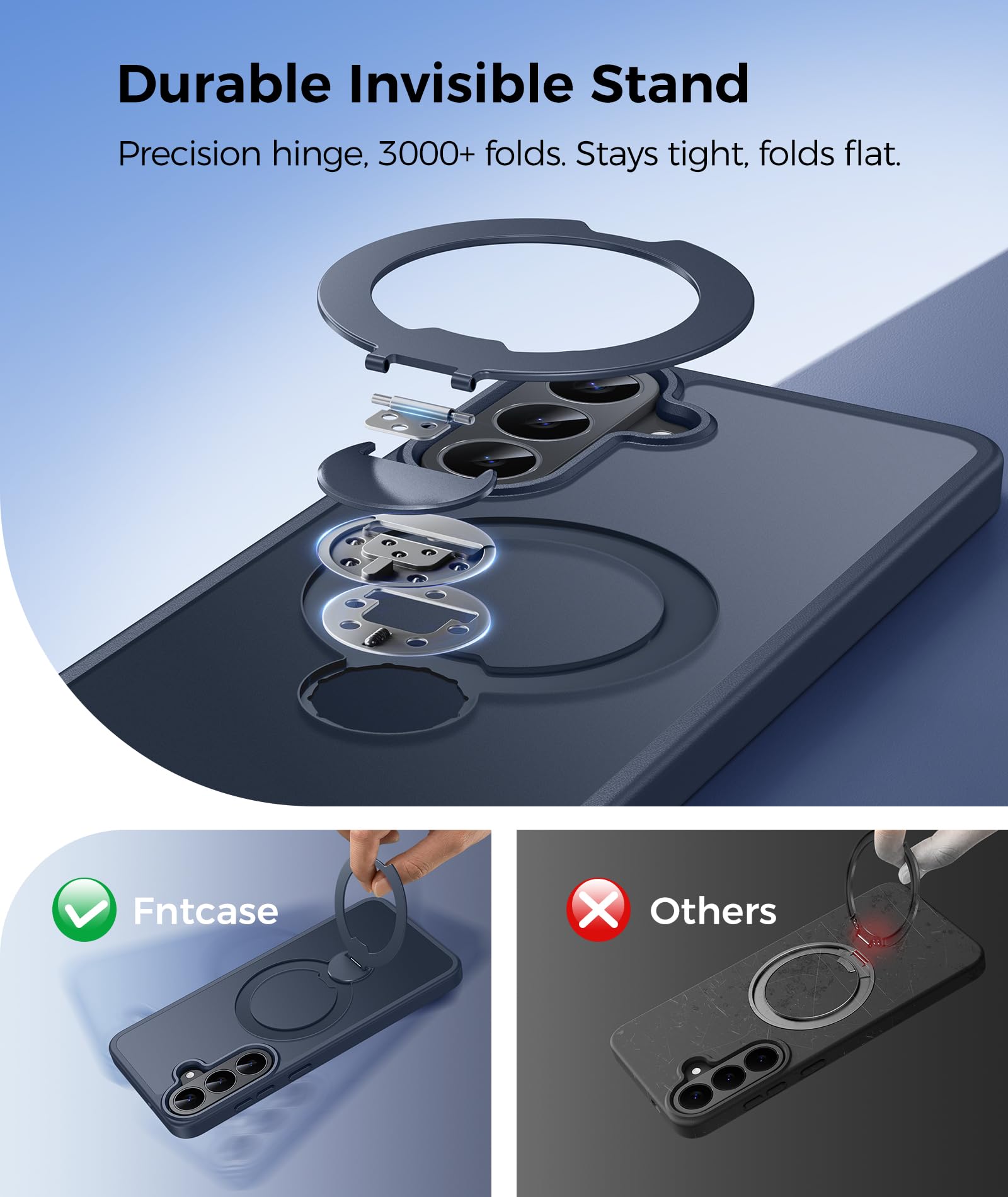 FNTCASE Custodia per Samsung Galaxy S26 FE con supporto magnetico rotante a | Compatibile con Magsafe, pellicola protettiva per schermo, protezione completa della fotocamera, copertura per telefono