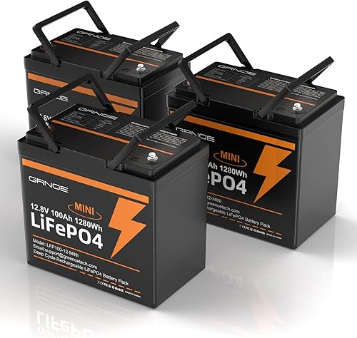 Miniatura 10 de Batería de litio LiFePO4 de 12 V y 100 Ah para RV, barco, motor de arrastre | Tamaño mini, BMS de 100 A integrado, más de 4000 ciclos, ligera, fuera