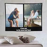 Vista 6 de Tapiz personalizado para cargar imágenes con fotos y textos, tapiz personalizado para colgar en la pared, manta de telón de fondo para decoración