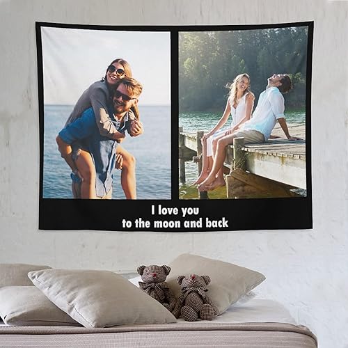 Miniatura 6 de Tapiz personalizado para cargar imágenes con fotos y textos, tapiz personalizado para colgar en la pared, manta de telón de fondo para decoración de