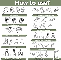 Vista 4 de Vendaje triangular para traumatismos de emergencia, férula de fractura de primeros auxilios, banda de vendaje para proteger la herida, estéril