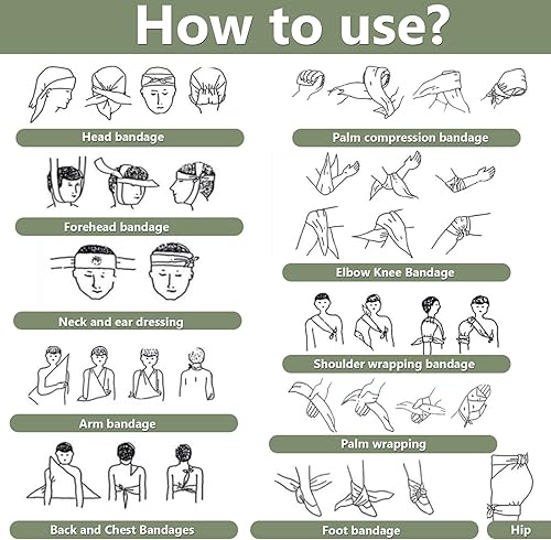 Miniatura 4 de Vendaje triangular para traumatismos de emergencia, férula de fractura de primeros auxilios, banda de vendaje para proteger la herida, estéril