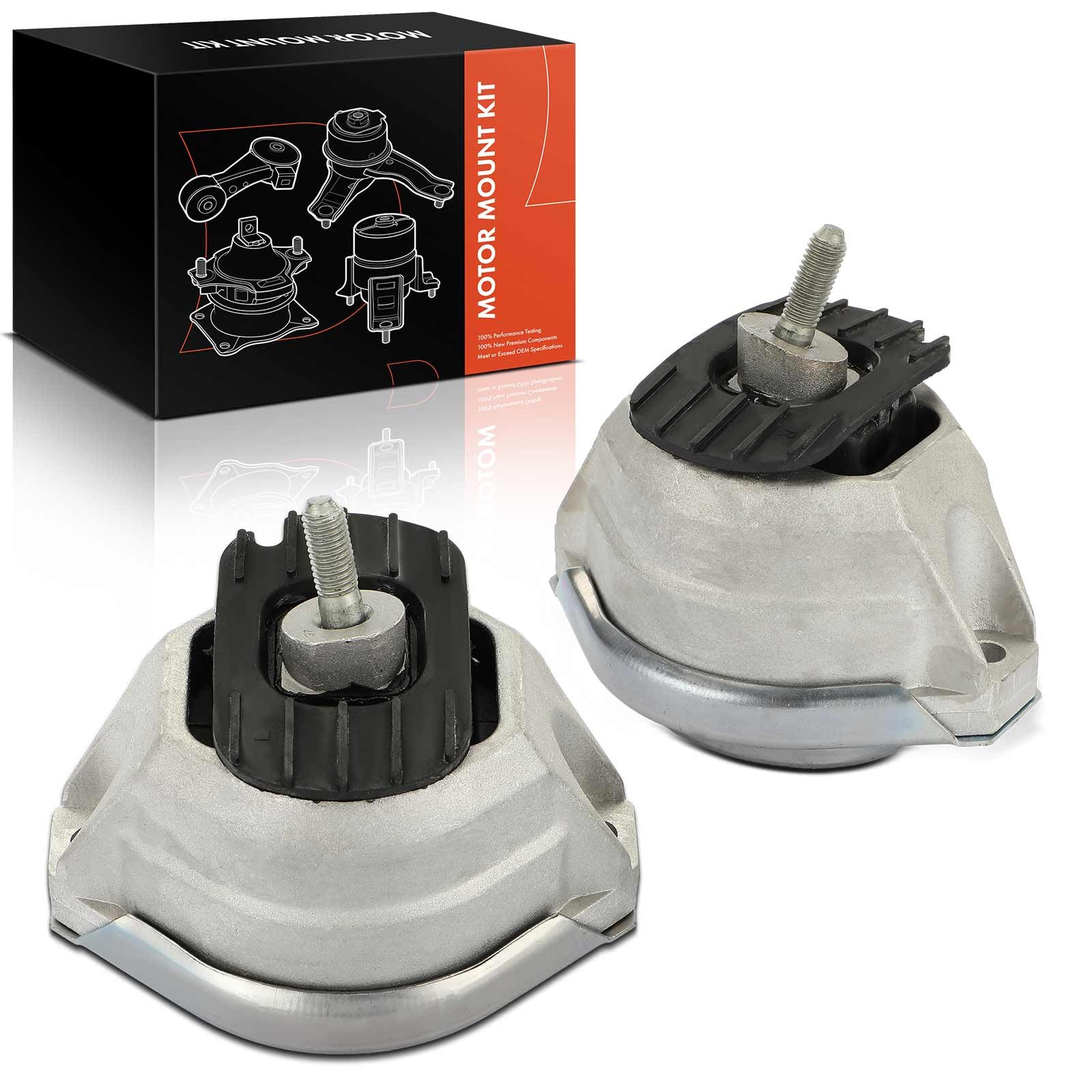 Frankberg 2 cojinetes de soporte de motor delantero derecho e izquierdo | Compatible con: Serie 6 Convertible E64, Serie 6 E63, Serie 5 E60, Serie 5 Touring E61