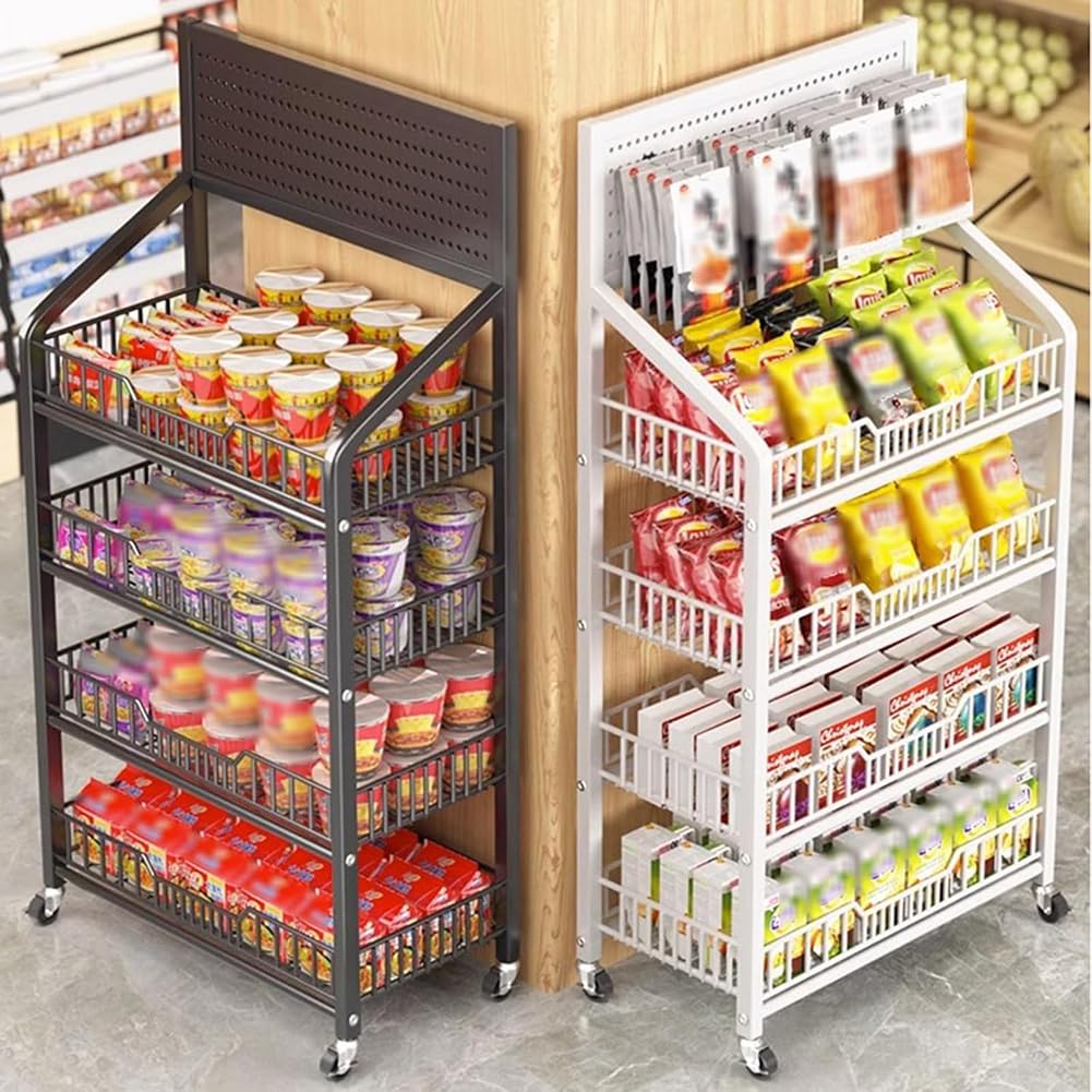 Le Retail - Espositore in metallo per trucioli di metallo Concess ack nizer, scaffale industriale con hoo per negozi di alimentari/dispensa, 60 cm, ideale per concessioni e vendita al dettaglio