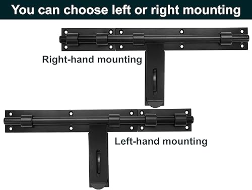 Miniatura 3 de Pestillo de puerta de perno deslizante de 17 pulgadas, grueso para puertas grandes de maderametal, soldadura de montaje facial en el lado