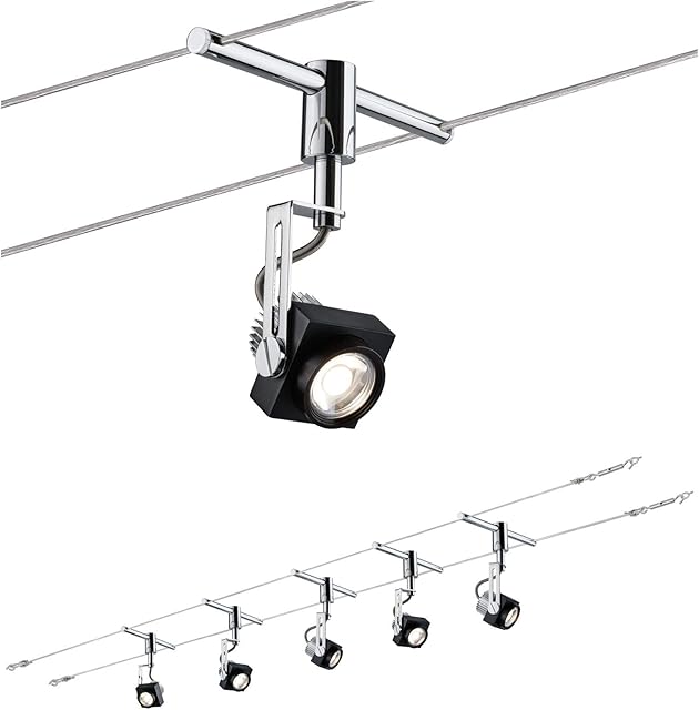 Paulmann Wire System, Metal, Integriert, 5 W, Black, Chrome