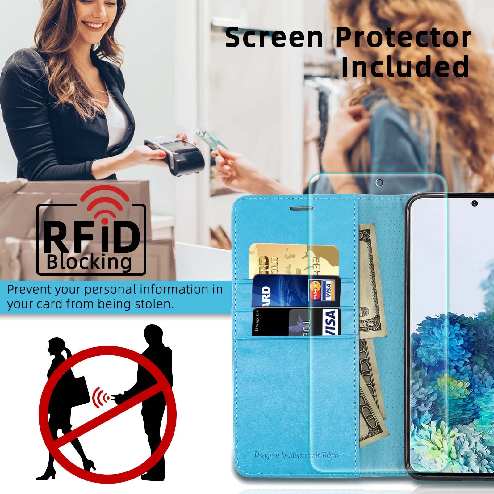 Custodia Portafoglio Per IPhone 11 Pro Con Vetro Temperato Incluso – Pelle Sintetica, 3 Slot Carte, Supporto, Protezione RFID