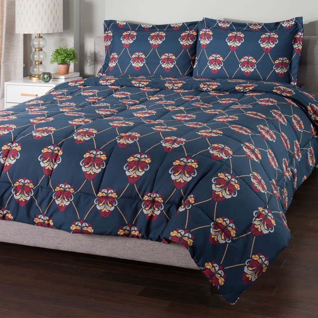 cozelle "Valencia Microluxe 3-Piece Comforter Set Multi Full/Queen