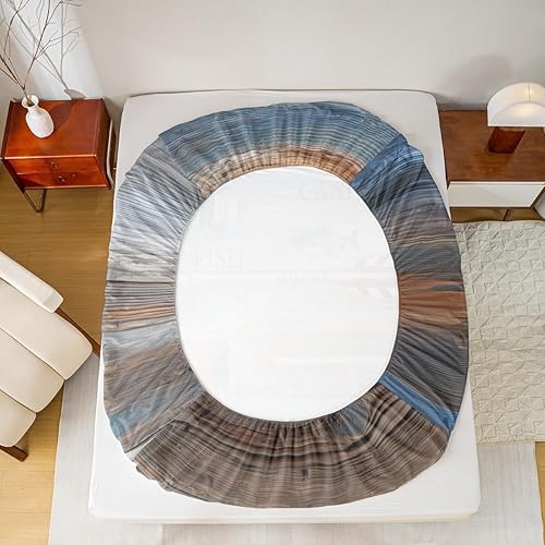 Miniatura 7 de Sábana bajera ajustable con diseño de paleta de lago, regalo para los amantes del lago, juego de ropa de cama rústica vintage de granja, sábanas de